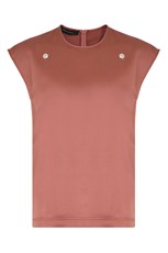 Cedric Charlier EYELET BLOUSE S/LESS PINK